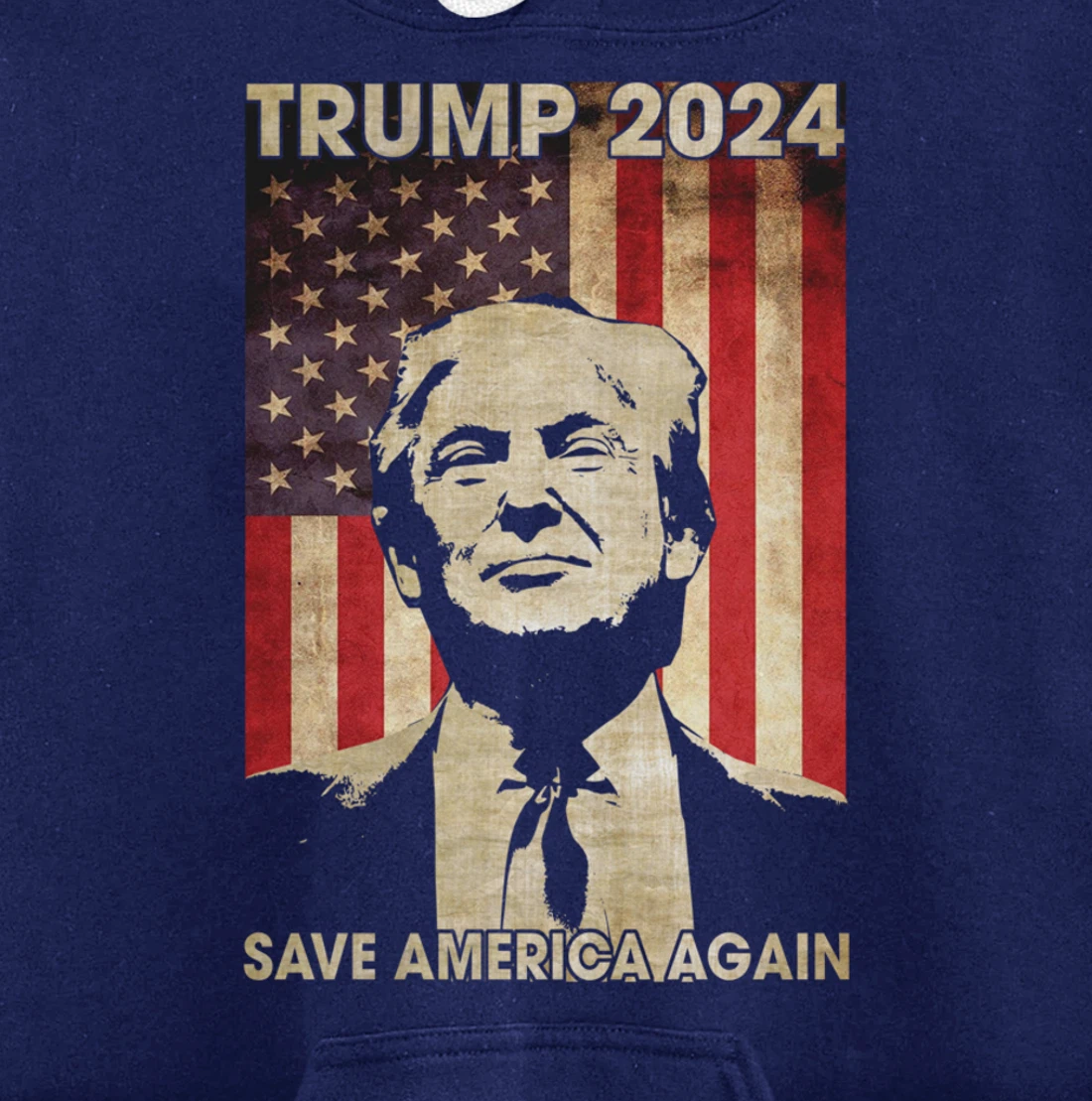 Trump 2024 Save America Again American Flag Election Gifts Pullover Hoodie
