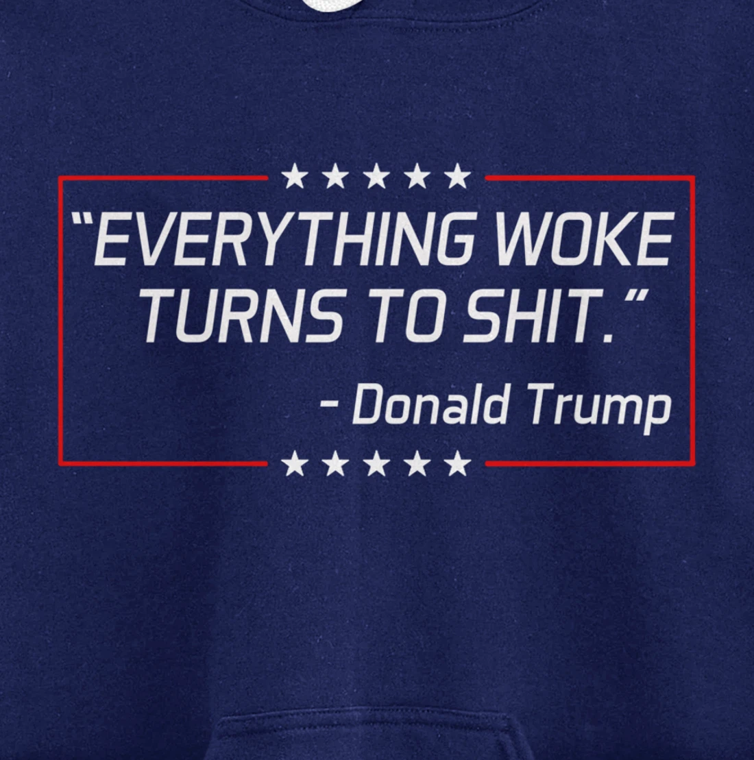 Funny Trump "Everything Woke Turns to Shit" Political Gift Pullover Hoodie