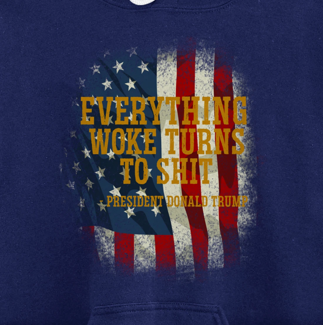 Funny Trump Everything Woke Turns To Shit Quote Pullover Hoodie