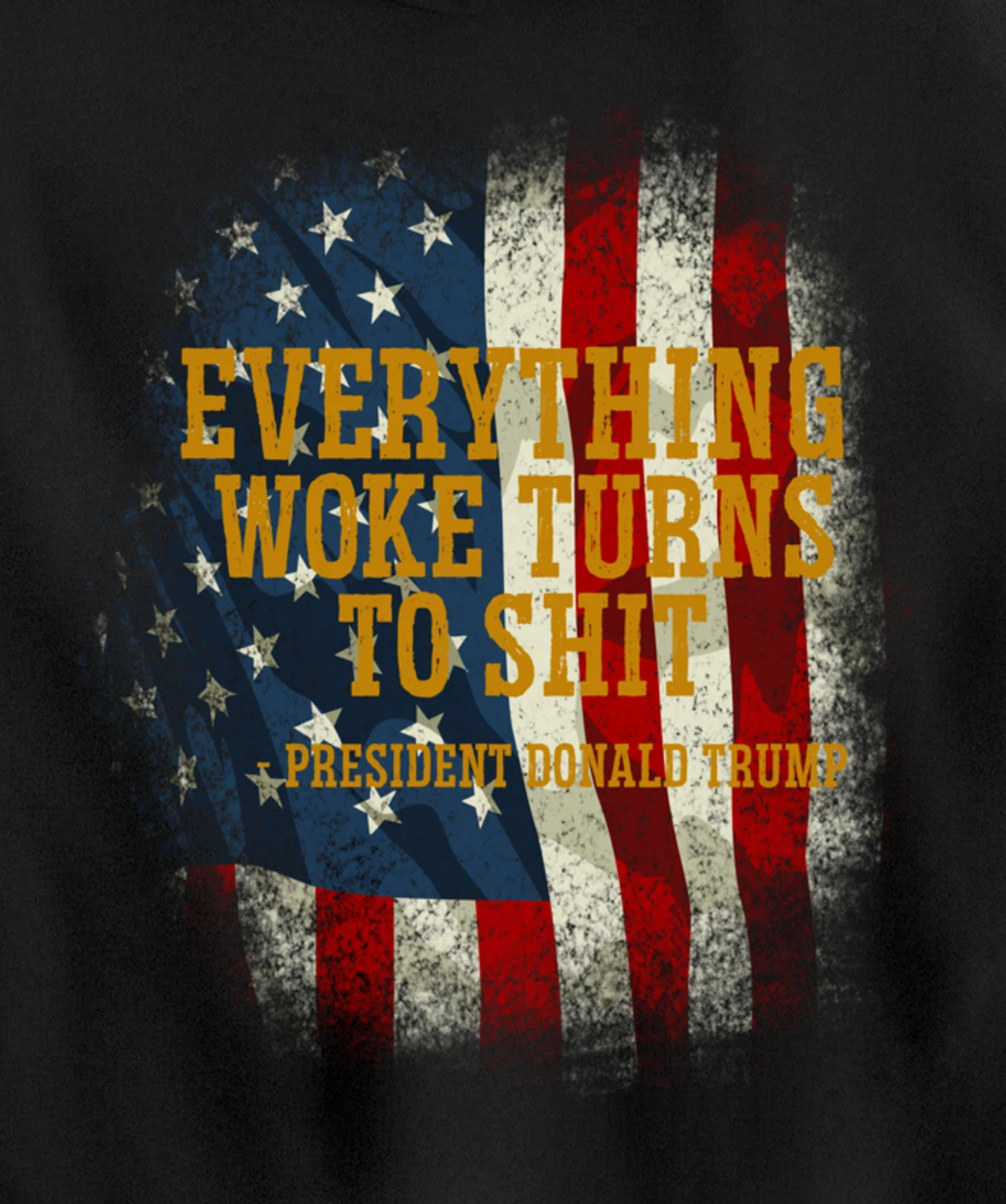 Funny Trump Everything Woke Turns To Shit Quote Pullover Hoodie