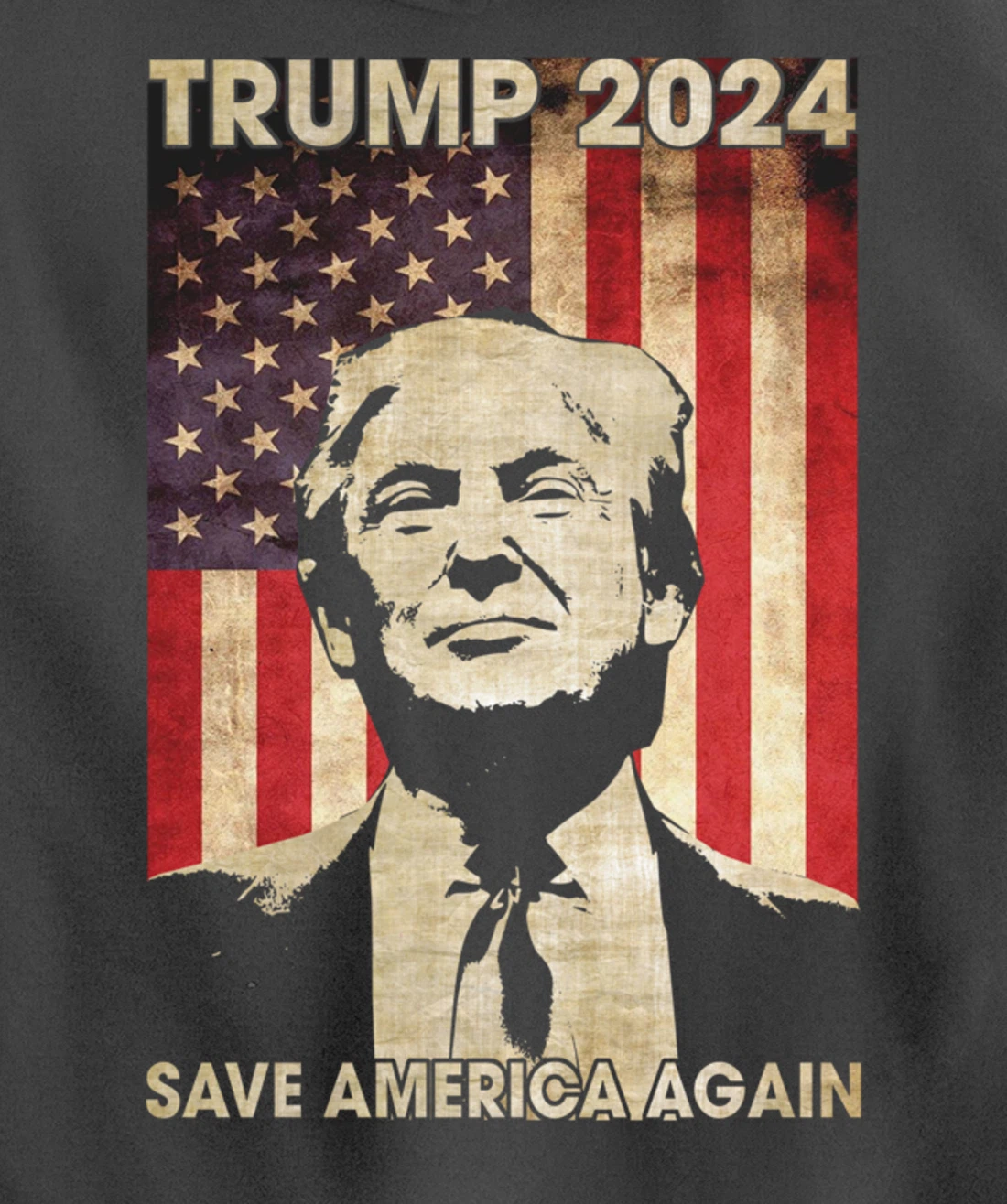 Trump 2024 Save America Again American Flag Election Gifts Pullover Hoodie