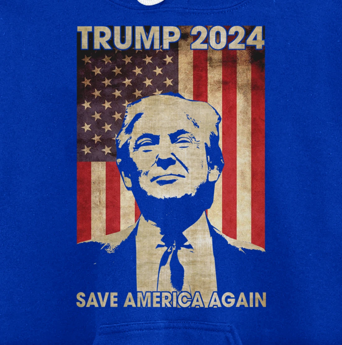 Trump 2024 Save America Again American Flag Election Gifts Pullover Hoodie