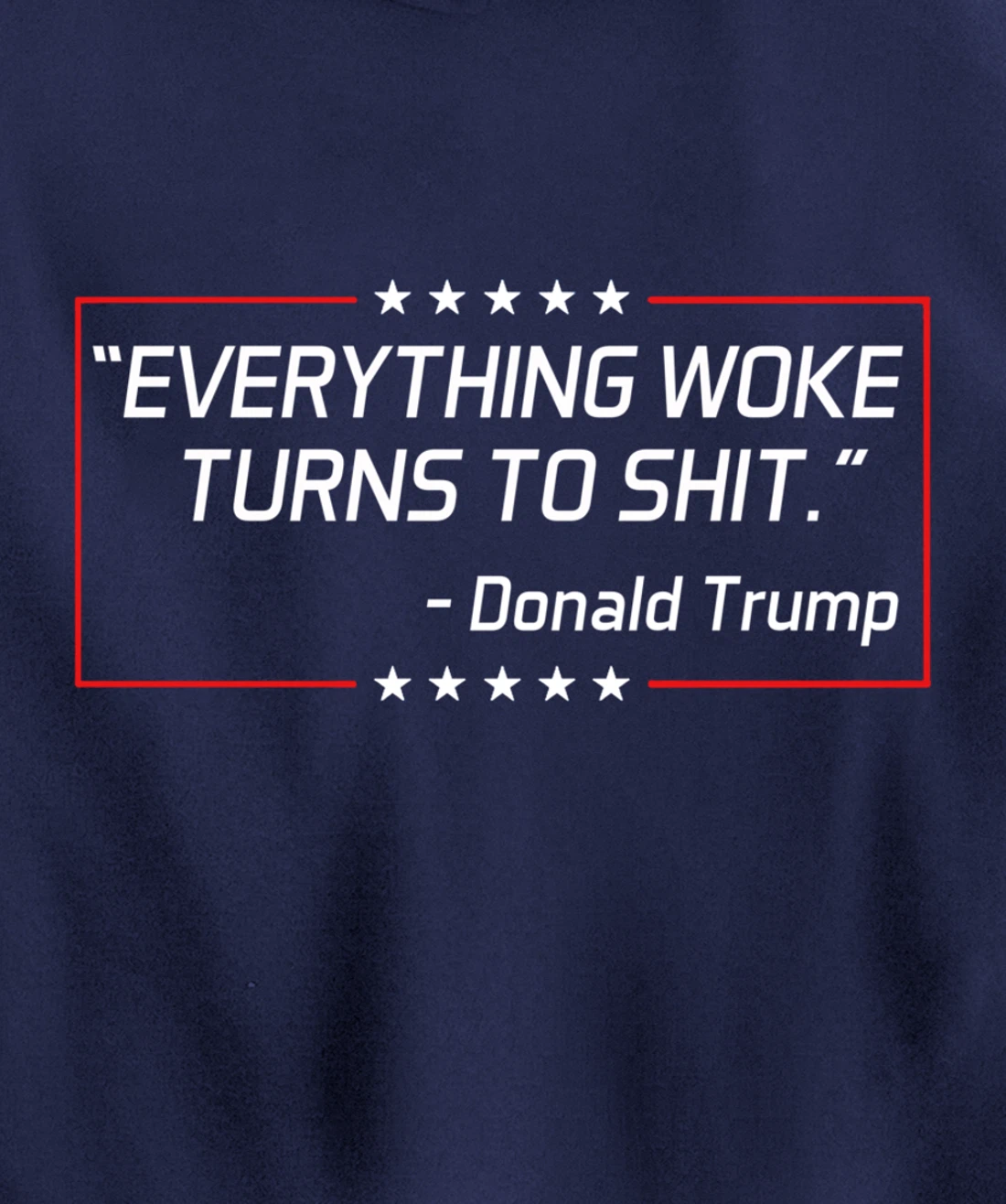 Funny Trump "Everything Woke Turns to Shit" Political Gift Pullover Hoodie