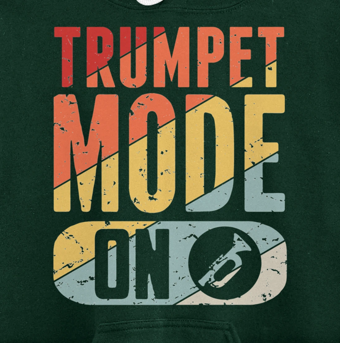 Trumpet Mode Marching Band On Vintage Distressed Pullover Hoodie