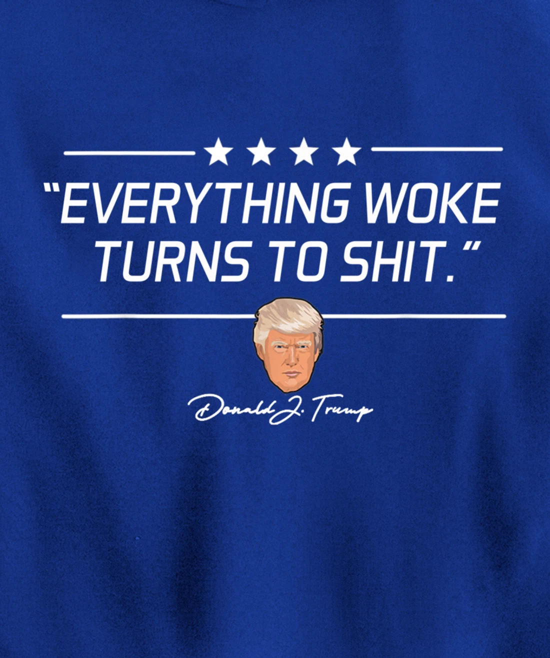 Funny Trump "Everything Woke Turns to Shit" Political Gift Pullover Hoodie