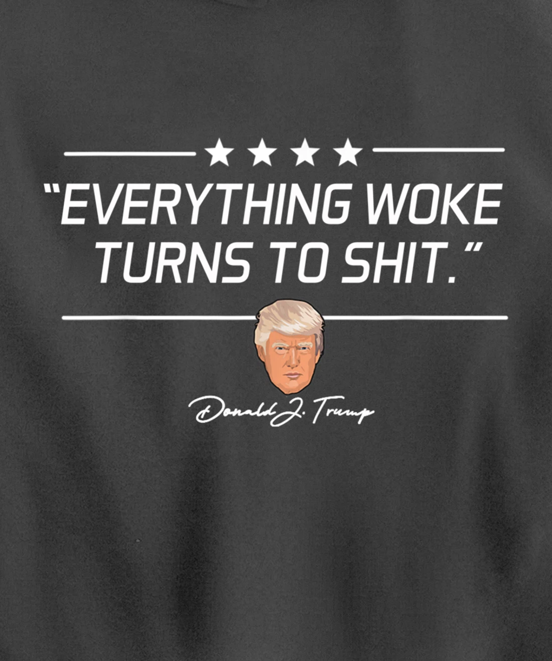 Funny Trump "Everything Woke Turns to Shit" Political Gift Pullover Hoodie