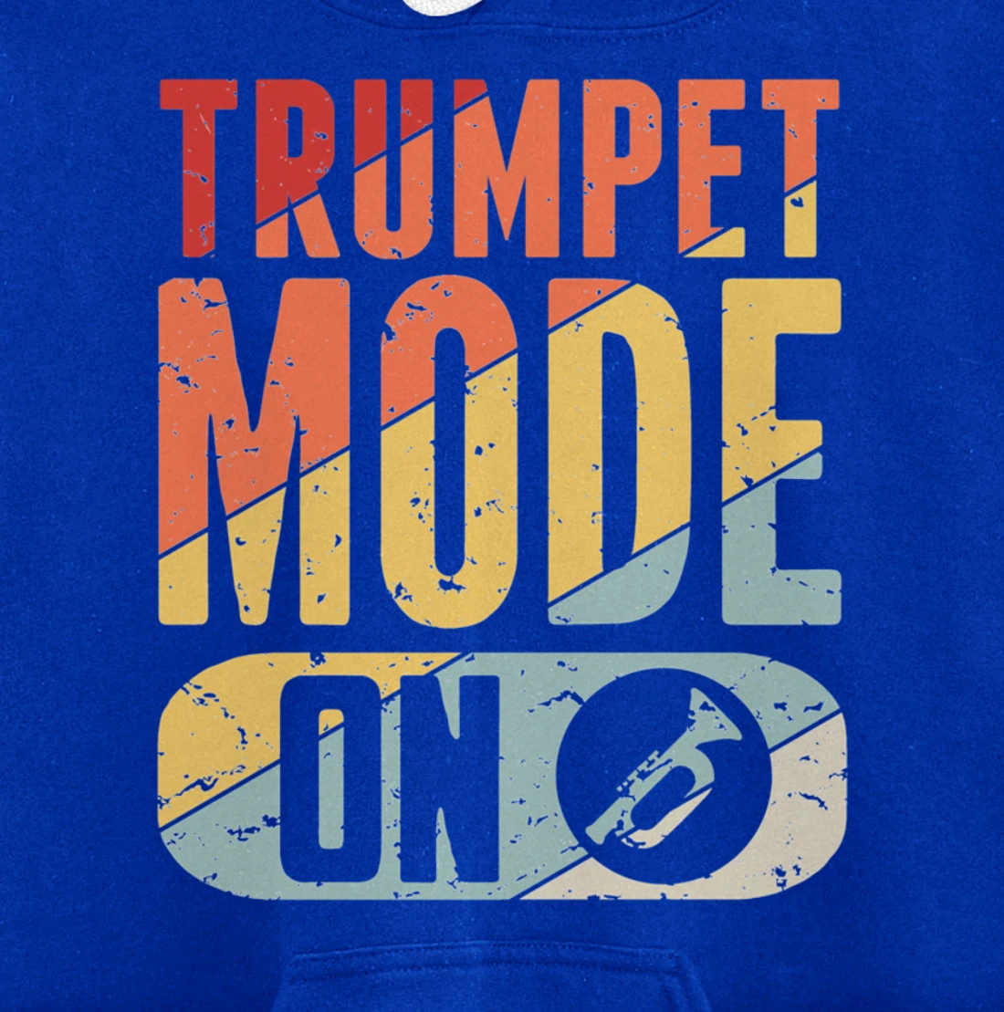 Trumpet Mode Marching Band On Vintage Distressed Pullover Hoodie