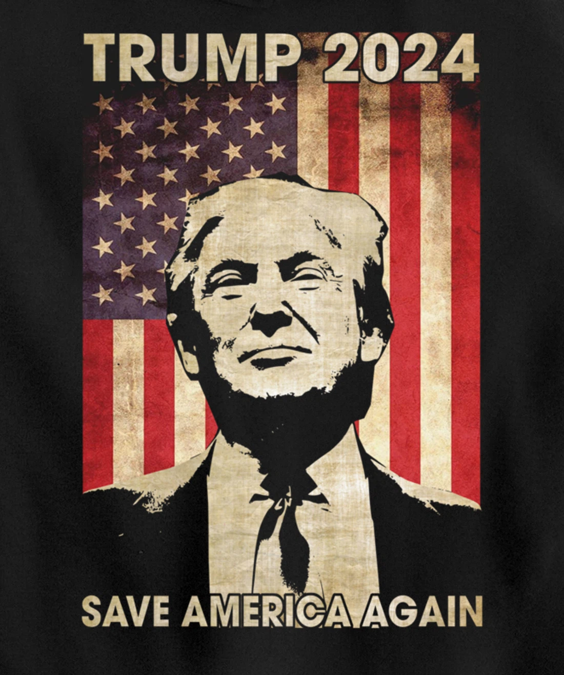 Trump 2024 Save America Again American Flag Election Gifts Pullover Hoodie