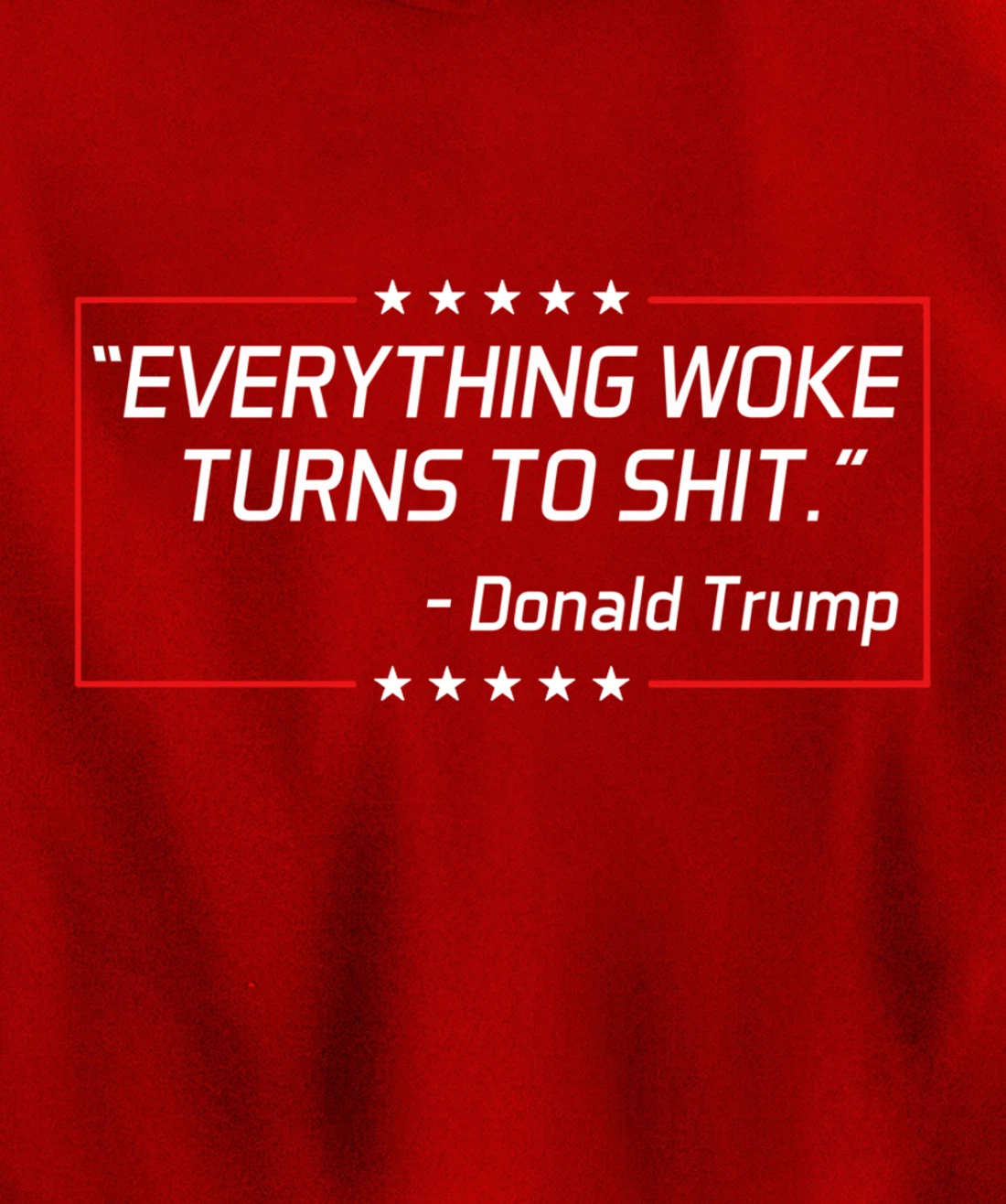 Funny Trump "Everything Woke Turns to Shit" Political Gift Pullover Hoodie