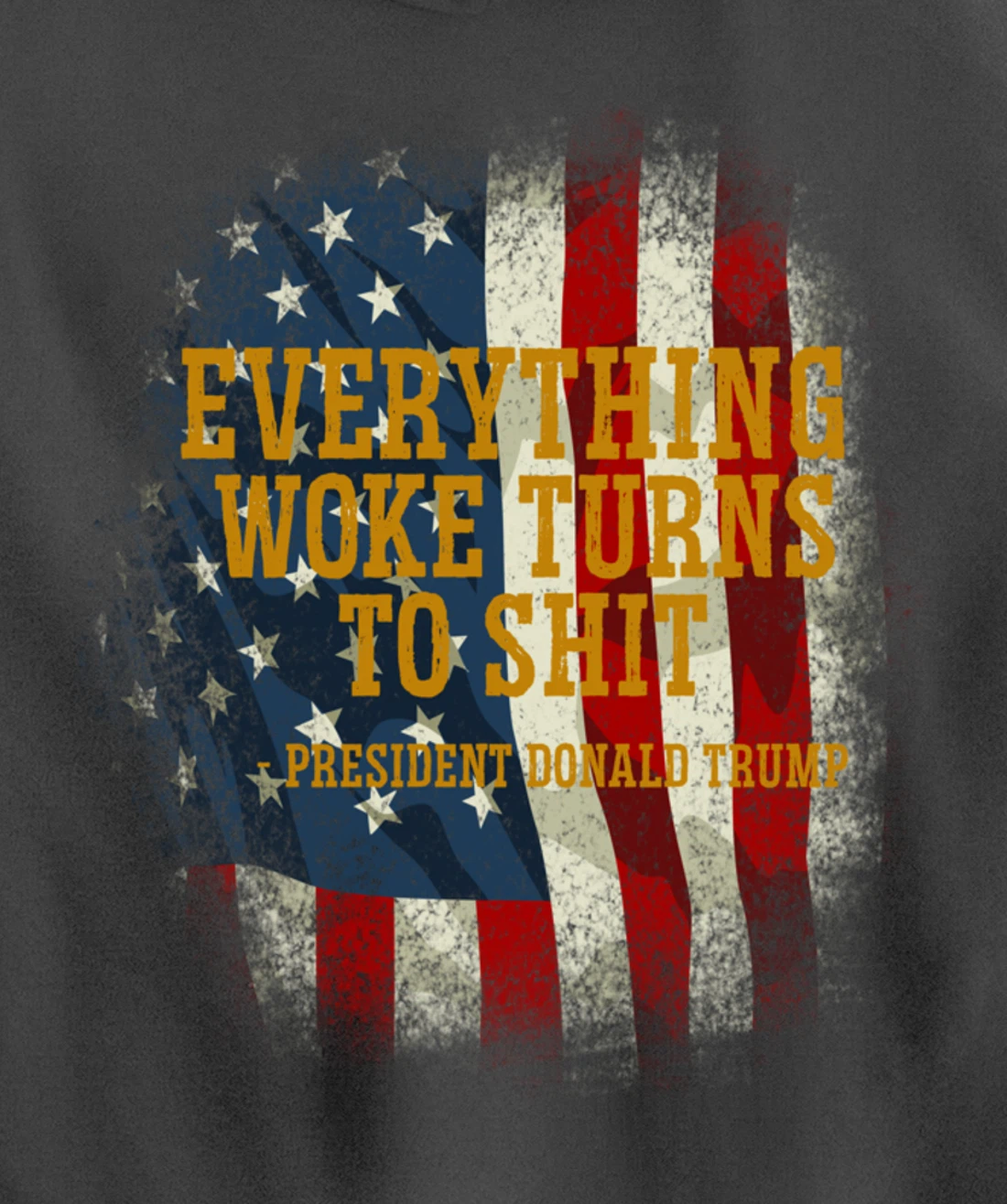 Funny Trump Everything Woke Turns To Shit Quote Pullover Hoodie