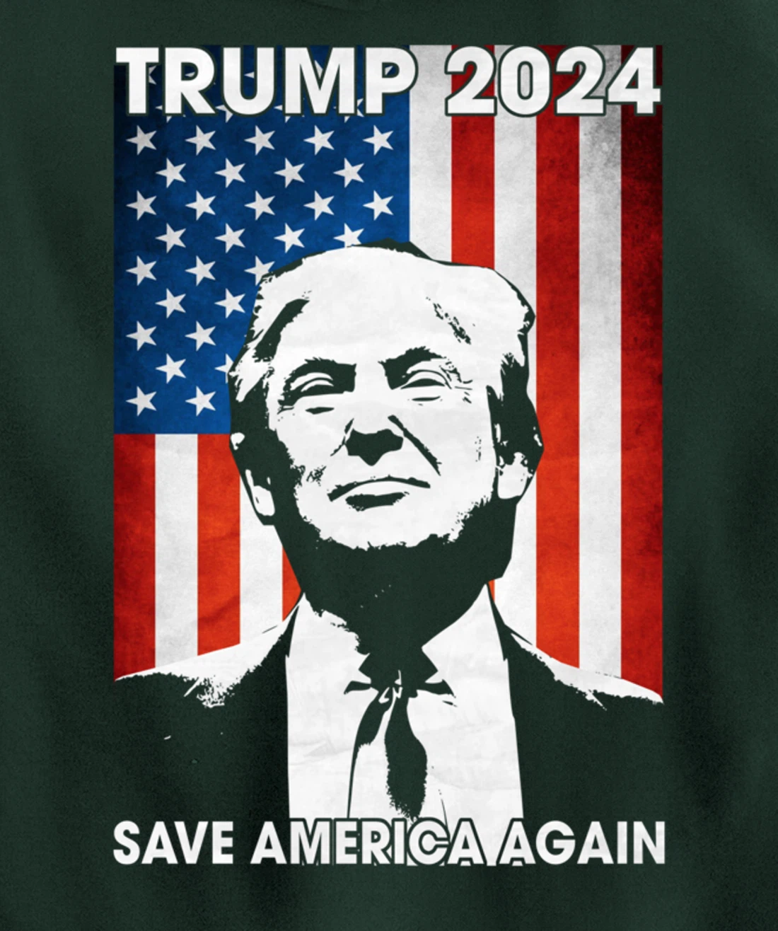 American Flag Trump 2024 Save America Again Patriotic Pullover Hoodie