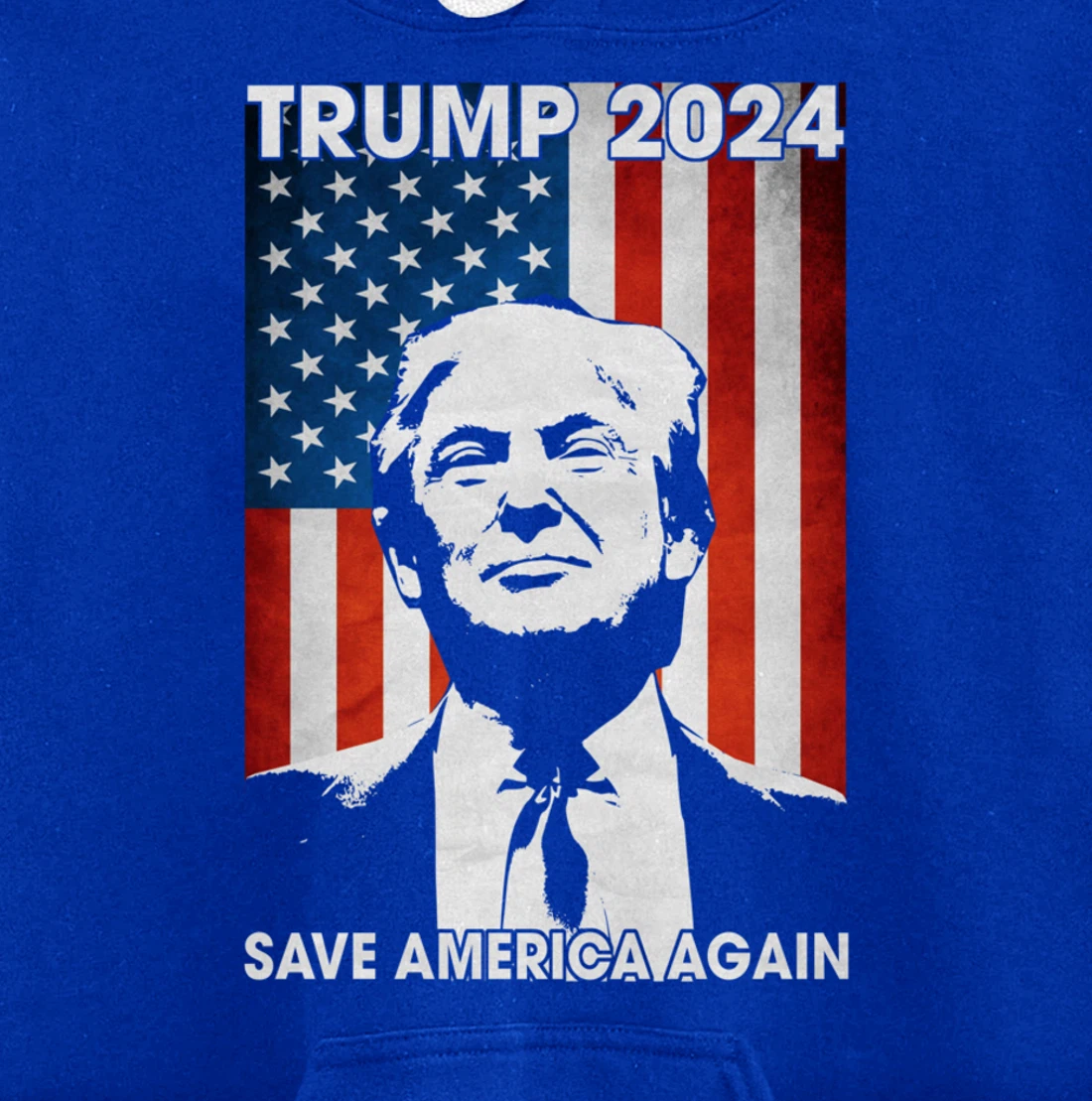American Flag Trump 2024 Save America Again Patriotic Pullover Hoodie