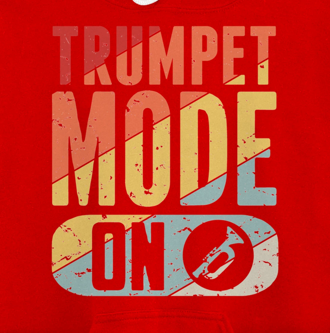 Trumpet Mode Marching Band On Vintage Distressed Pullover Hoodie