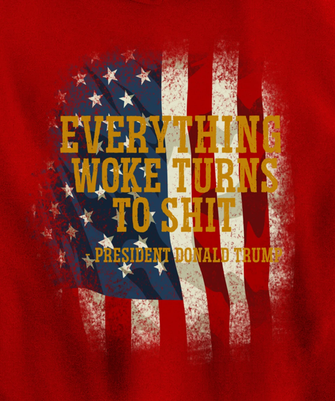 Funny Trump Everything Woke Turns To Shit Quote Pullover Hoodie