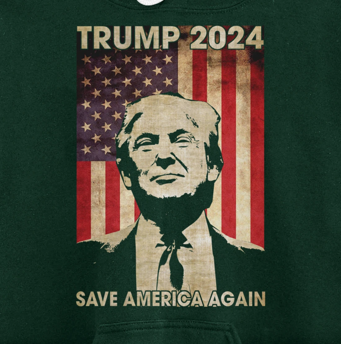 Trump 2024 Save America Again American Flag Election Gifts Pullover Hoodie