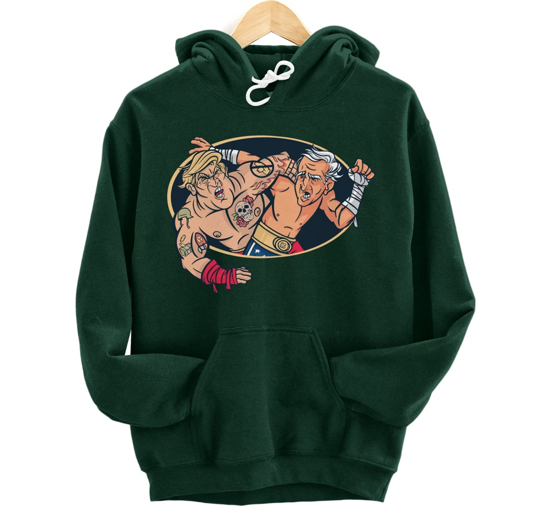 Trump Vs Biden Wrestling Pullover Hoodie