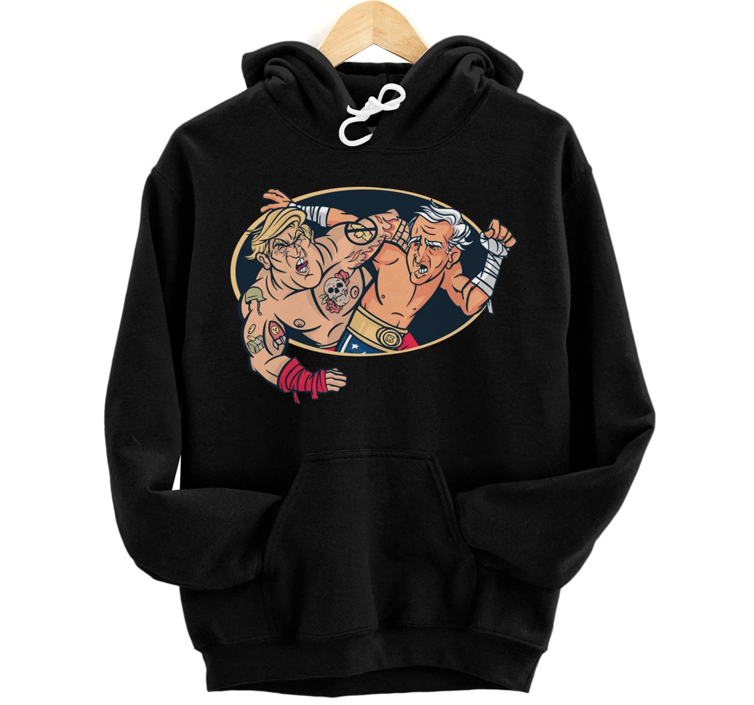 Trump Vs Biden Wrestling Pullover Hoodie