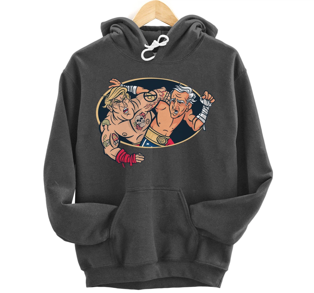 Trump Vs Biden Wrestling Pullover Hoodie