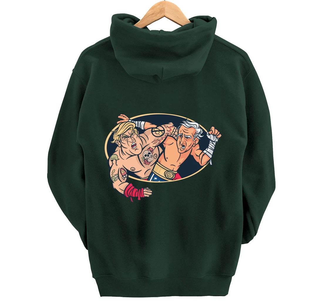 Trump Vs Biden Wrestling Pullover Hoodie