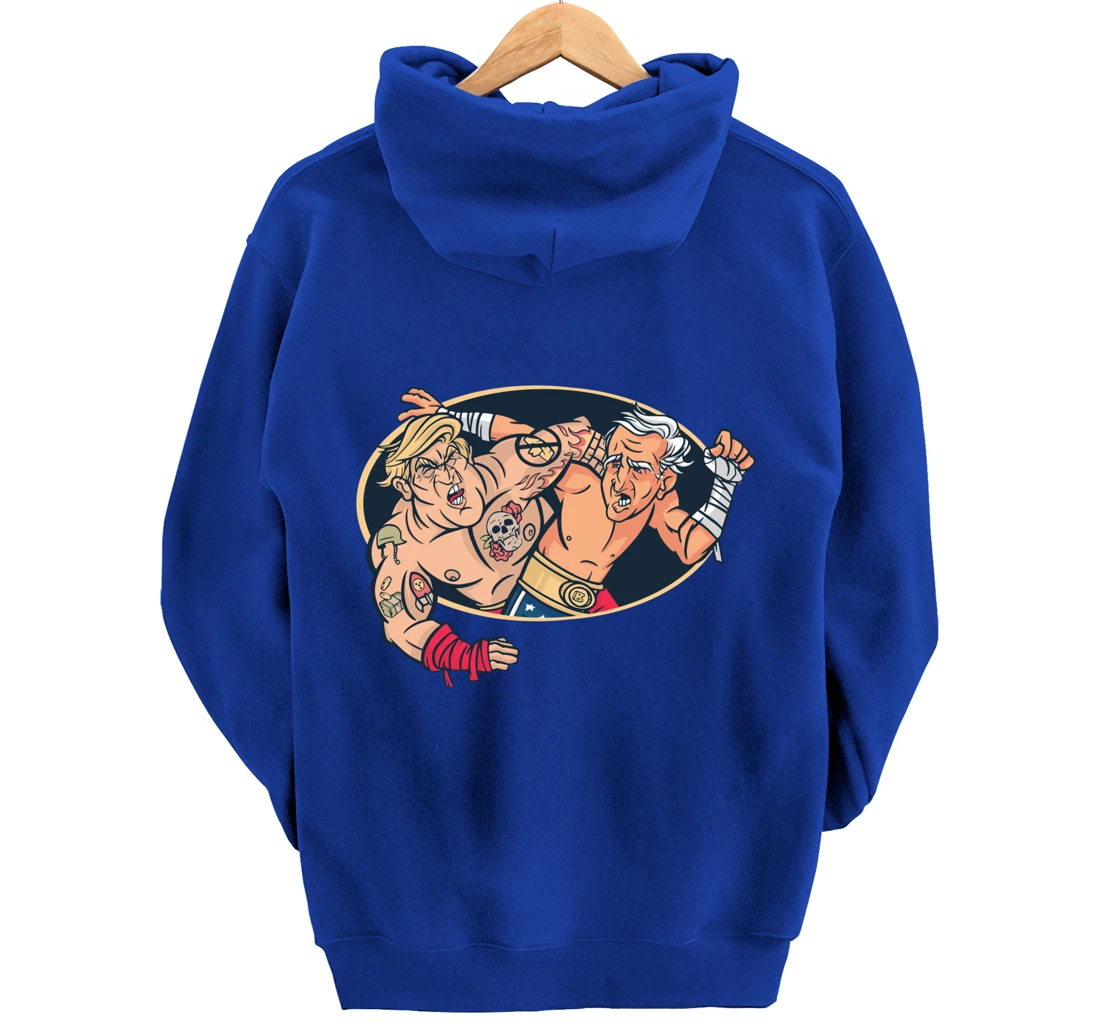 Trump Vs Biden Wrestling Pullover Hoodie
