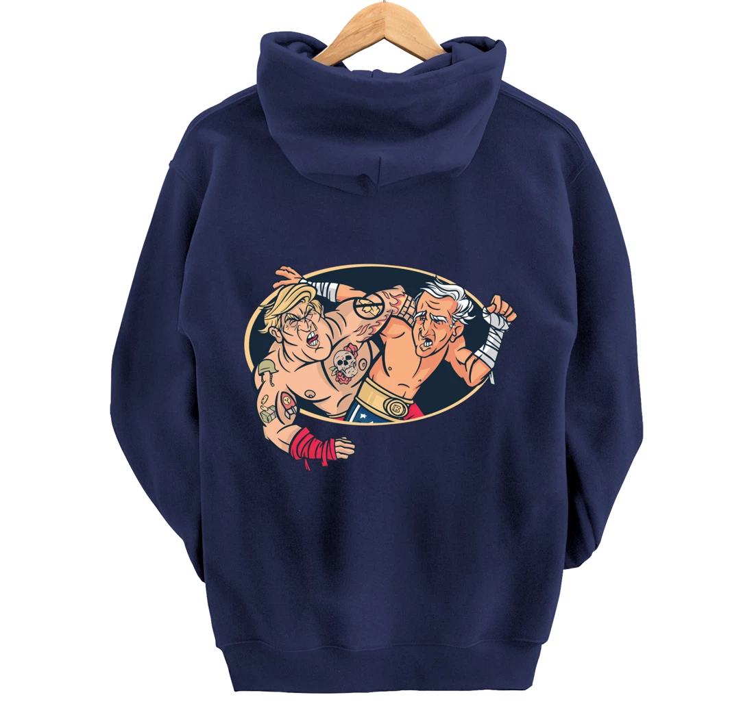 Trump Vs Biden Wrestling Pullover Hoodie