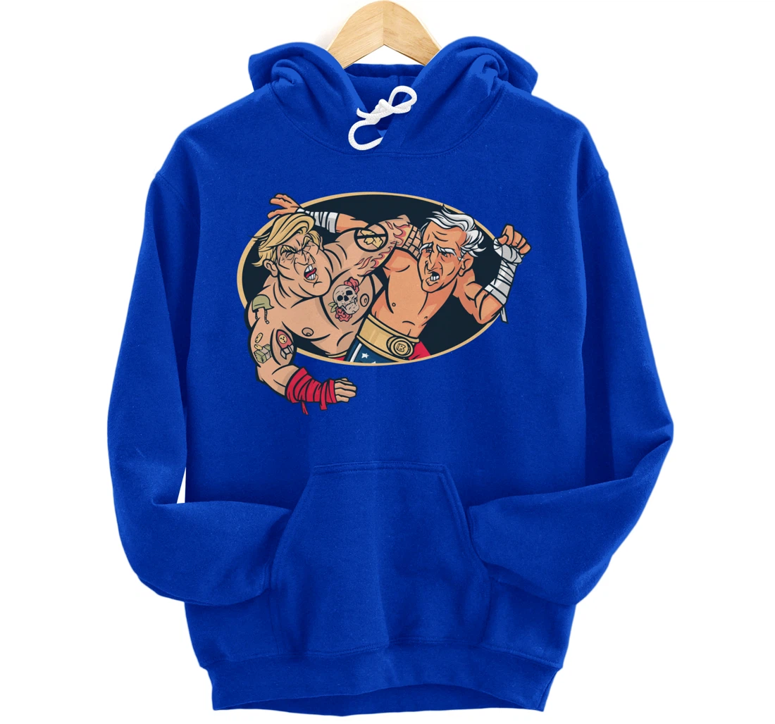 Trump Vs Biden Wrestling Pullover Hoodie