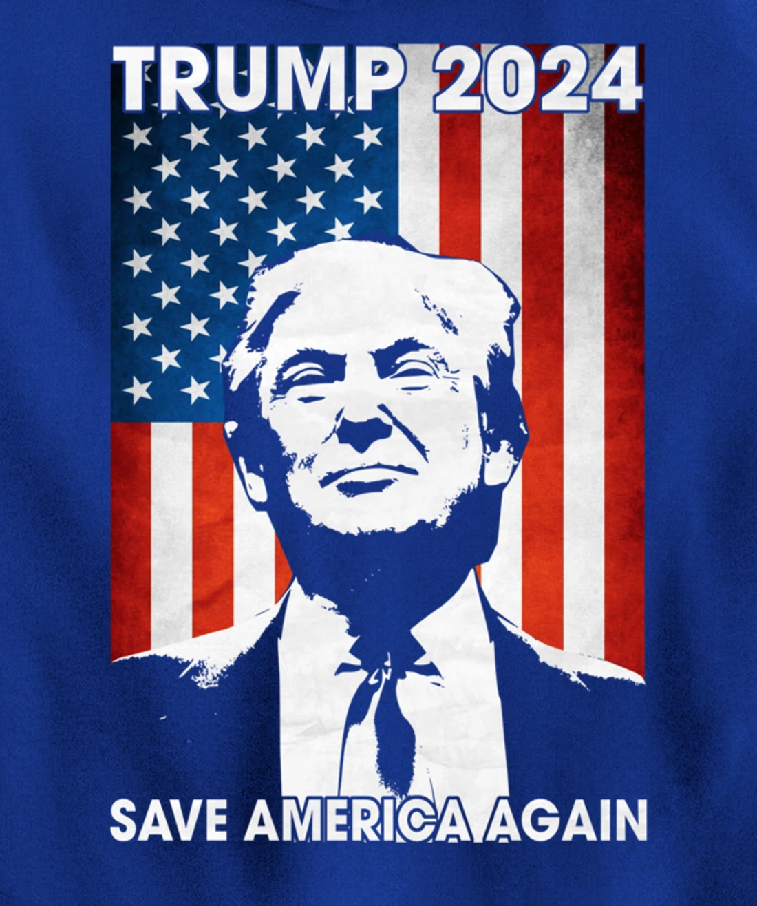American Flag Trump 2024 Save America Again Patriotic Pullover Hoodie