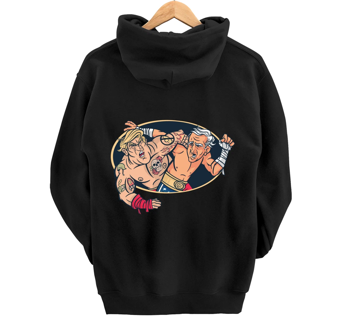 Trump Vs Biden Wrestling Pullover Hoodie