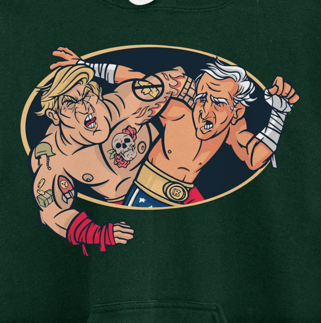 Trump Vs Biden Wrestling Pullover Hoodie