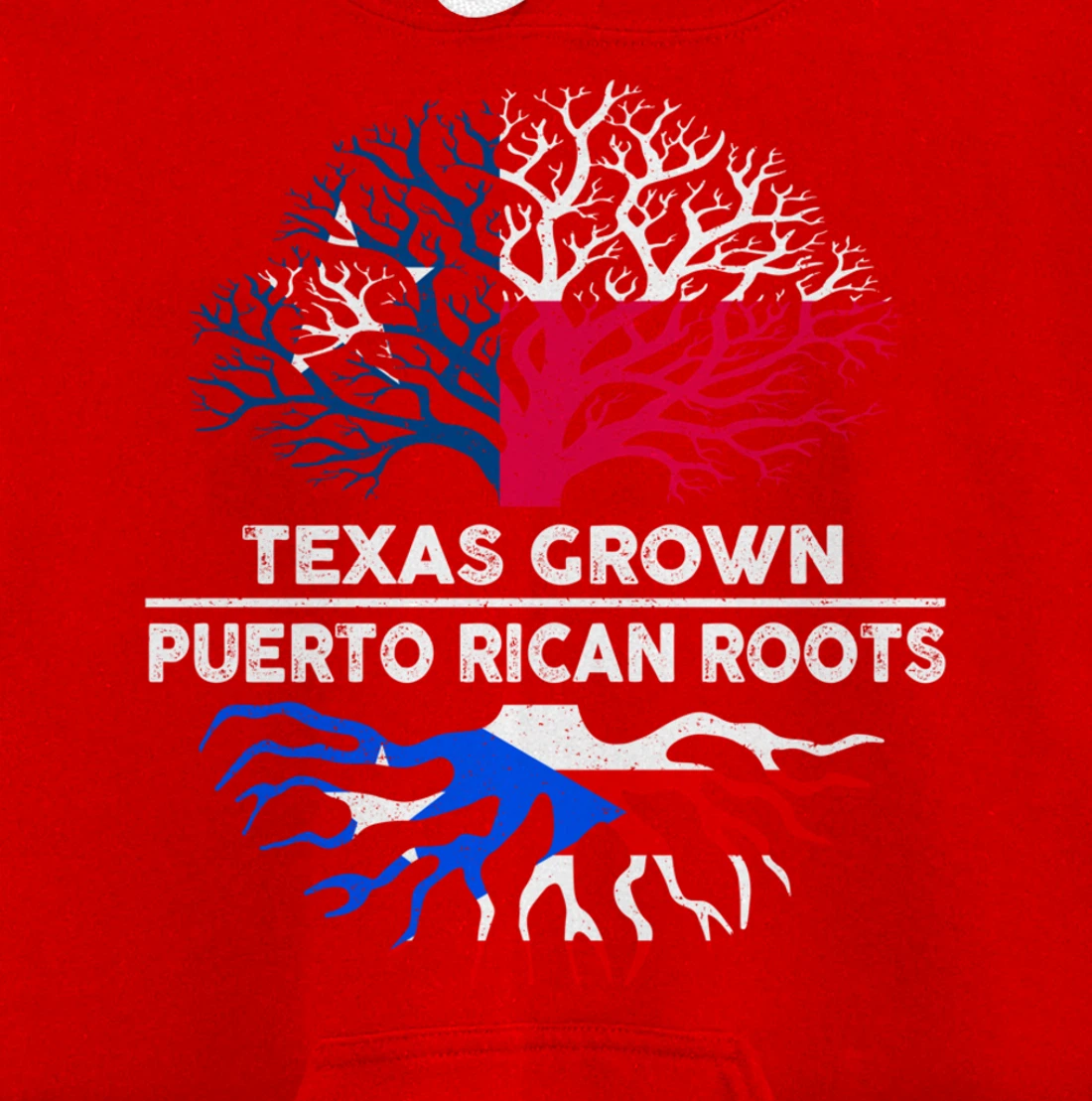 Texas Grown with Puerto Rican Roots Tree USA Puerto Rico Pullover Hoodie