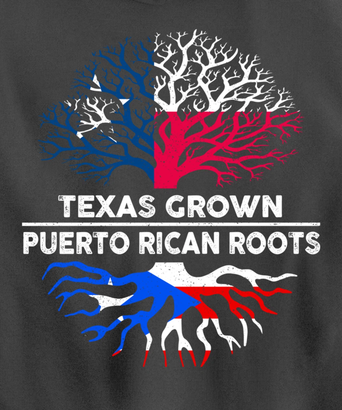 Texas Grown with Puerto Rican Roots Tree USA Puerto Rico Pullover Hoodie