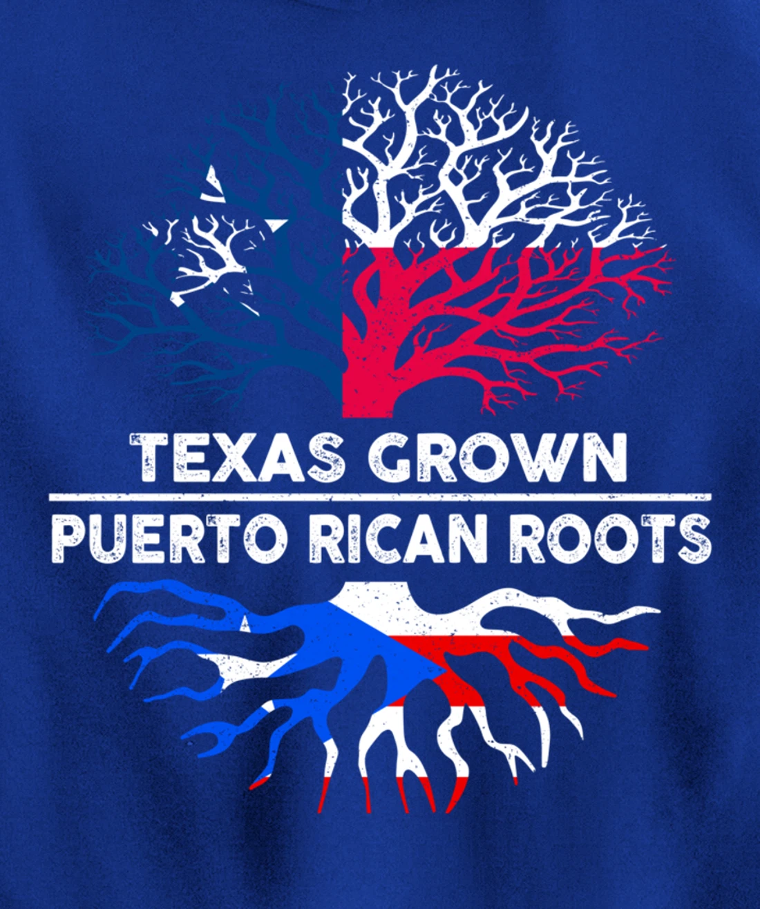 Texas Grown with Puerto Rican Roots Tree USA Puerto Rico Pullover Hoodie