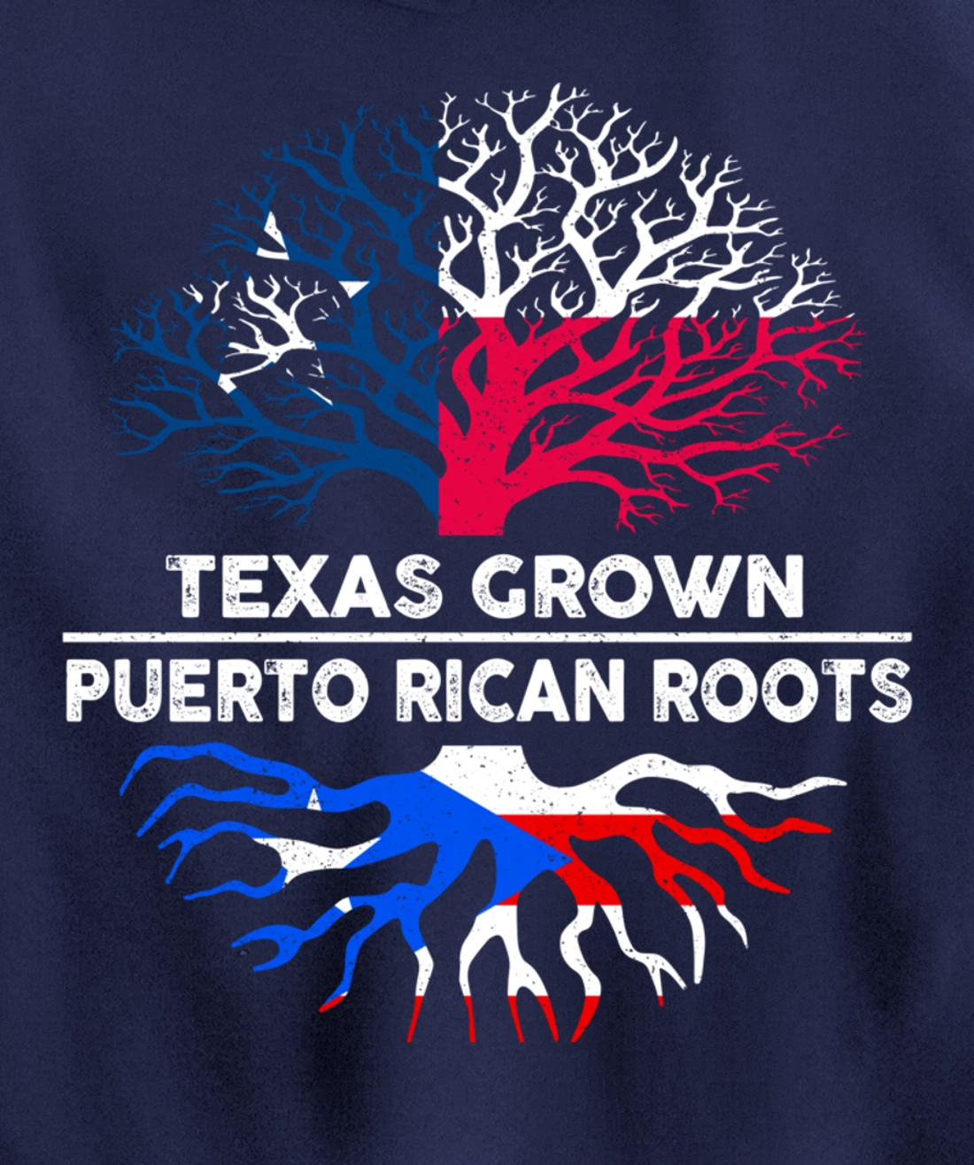 Texas Grown with Puerto Rican Roots Tree USA Puerto Rico Pullover Hoodie