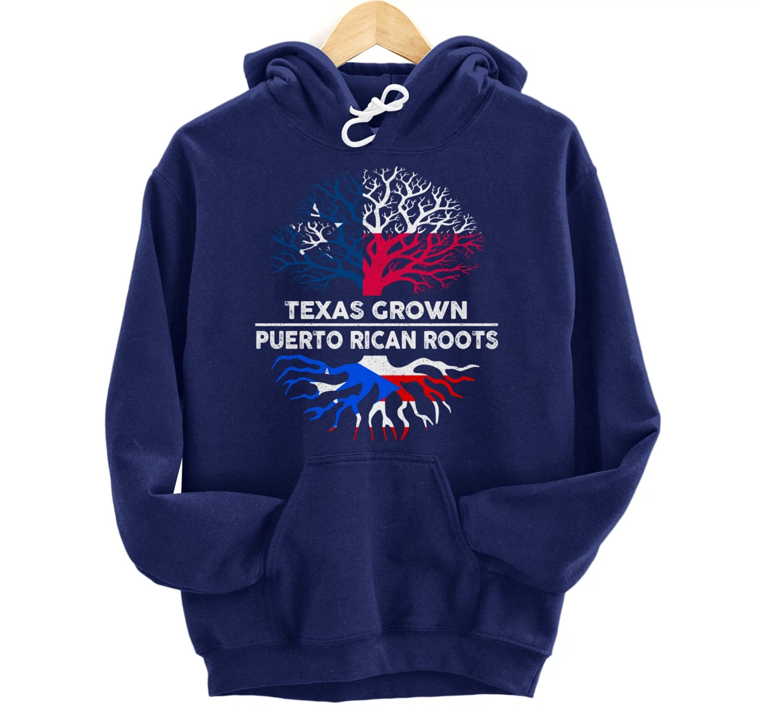 Texas Grown with Puerto Rican Roots Tree USA Puerto Rico Pullover Hoodie