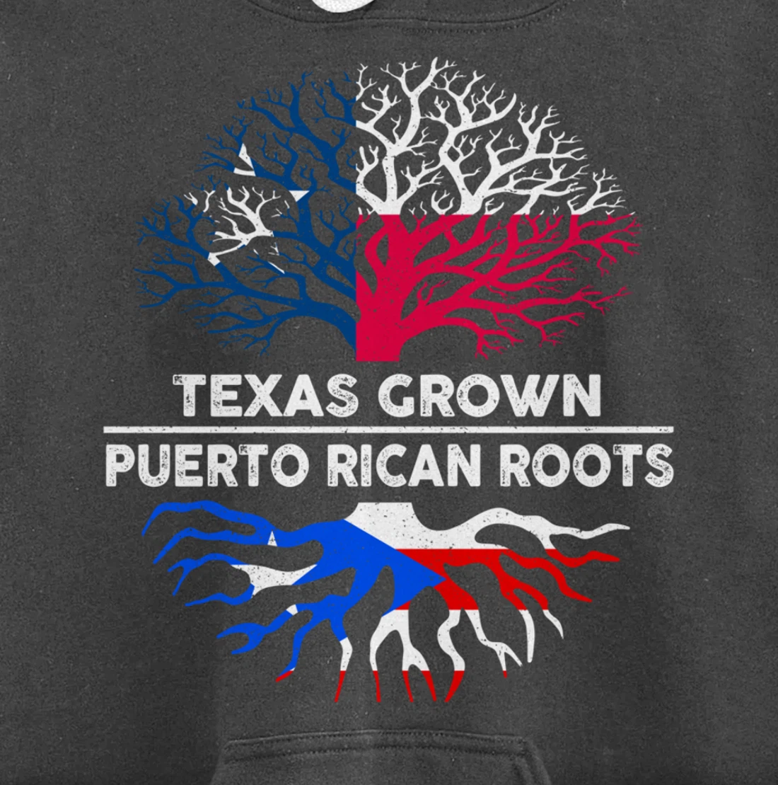 Texas Grown with Puerto Rican Roots Tree USA Puerto Rico Pullover Hoodie