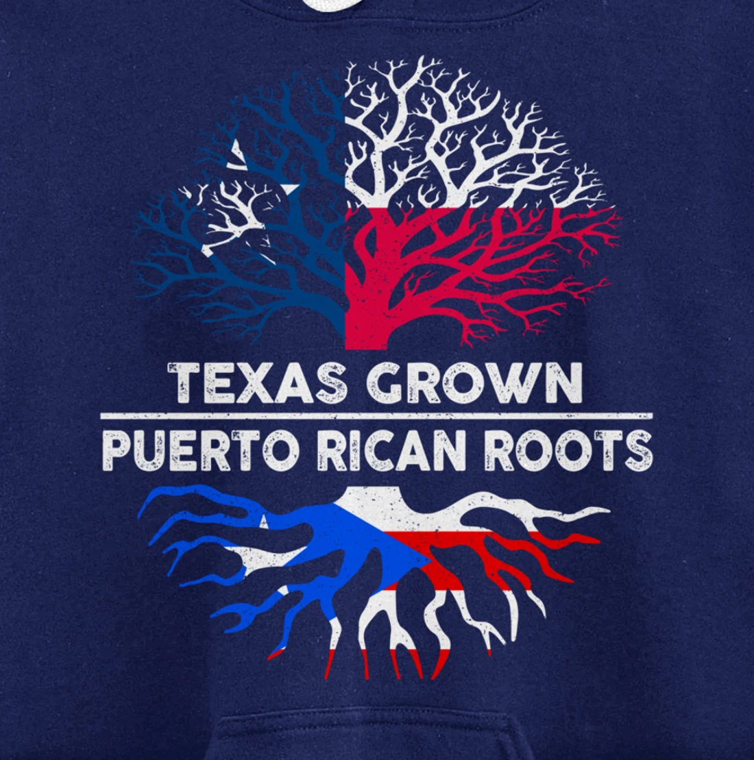 Texas Grown with Puerto Rican Roots Tree USA Puerto Rico Pullover Hoodie