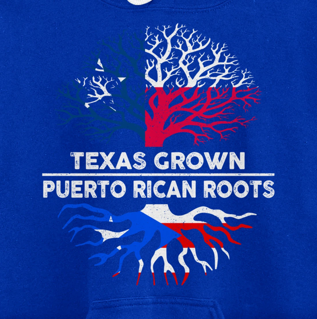 Texas Grown with Puerto Rican Roots Tree USA Puerto Rico Pullover Hoodie