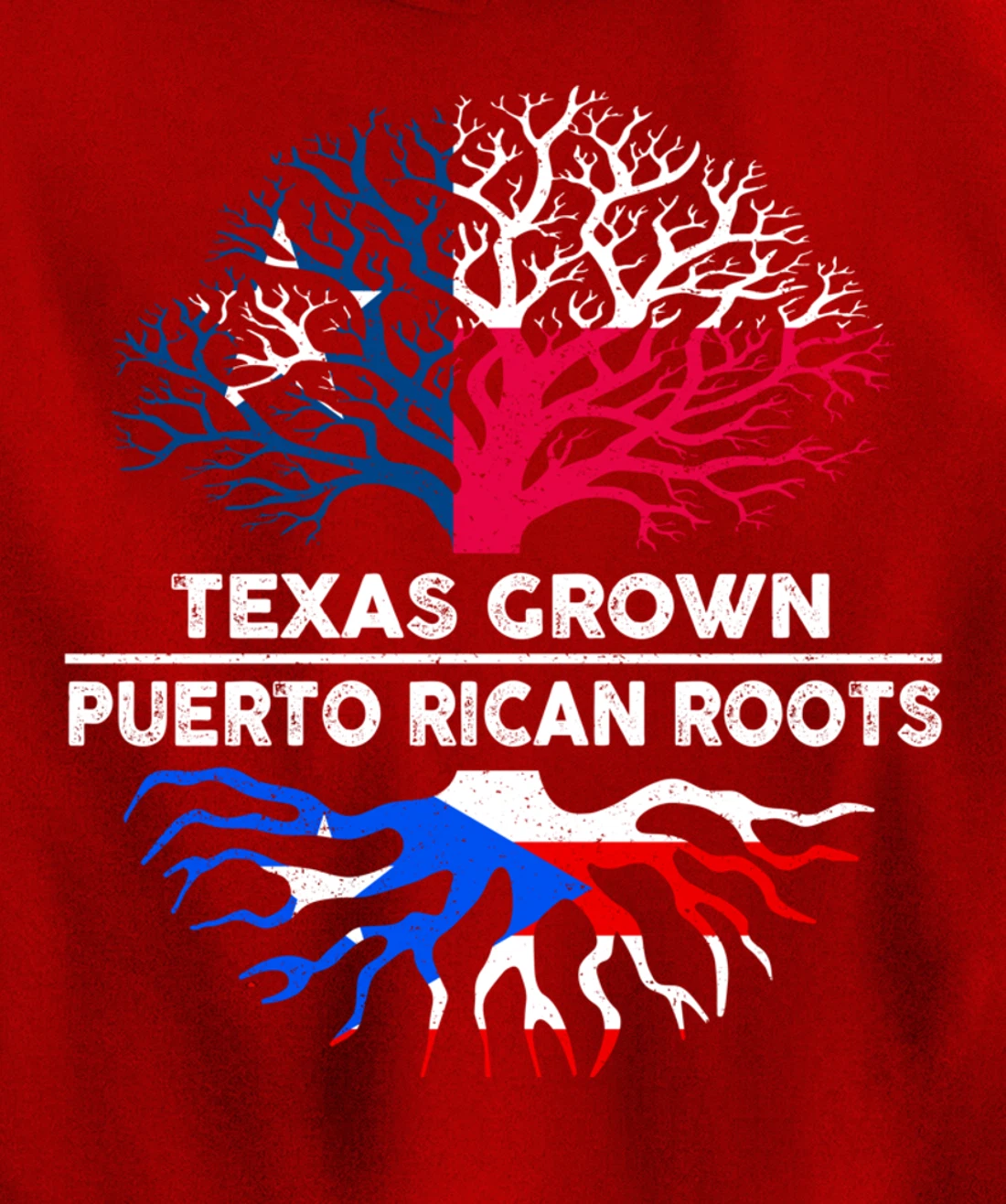 Texas Grown with Puerto Rican Roots Tree USA Puerto Rico Pullover Hoodie