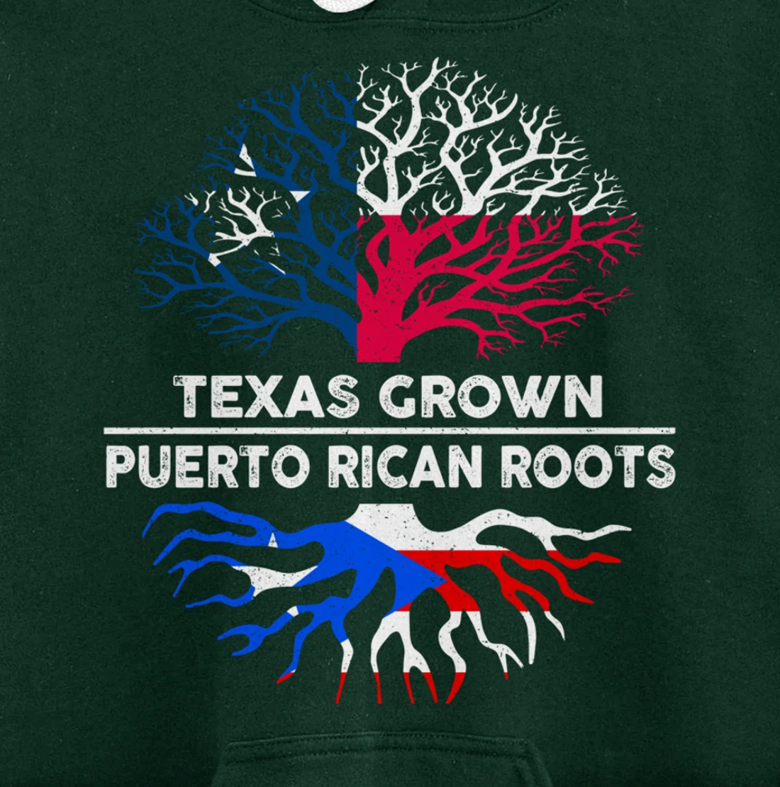 Texas Grown with Puerto Rican Roots Tree USA Puerto Rico Pullover Hoodie