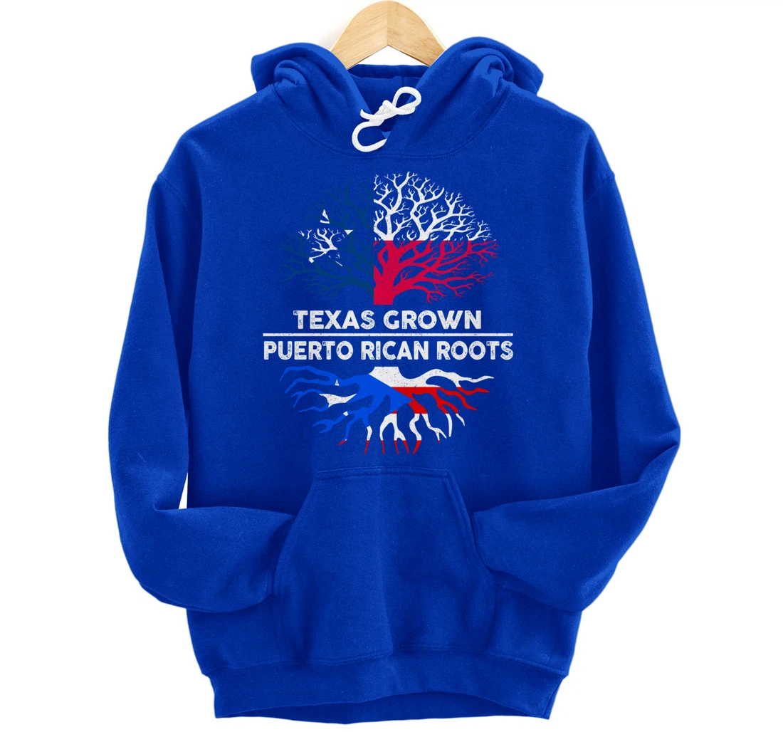 Texas Grown with Puerto Rican Roots Tree USA Puerto Rico Pullover Hoodie