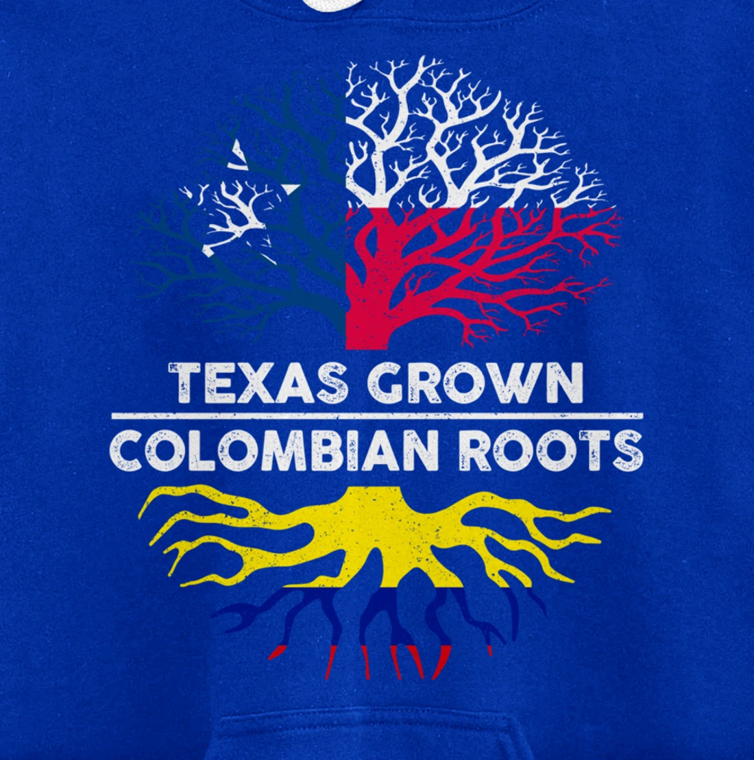 Texas Grown with Colombian Roots Tree USA Colombia Flag Pullover Hoodie