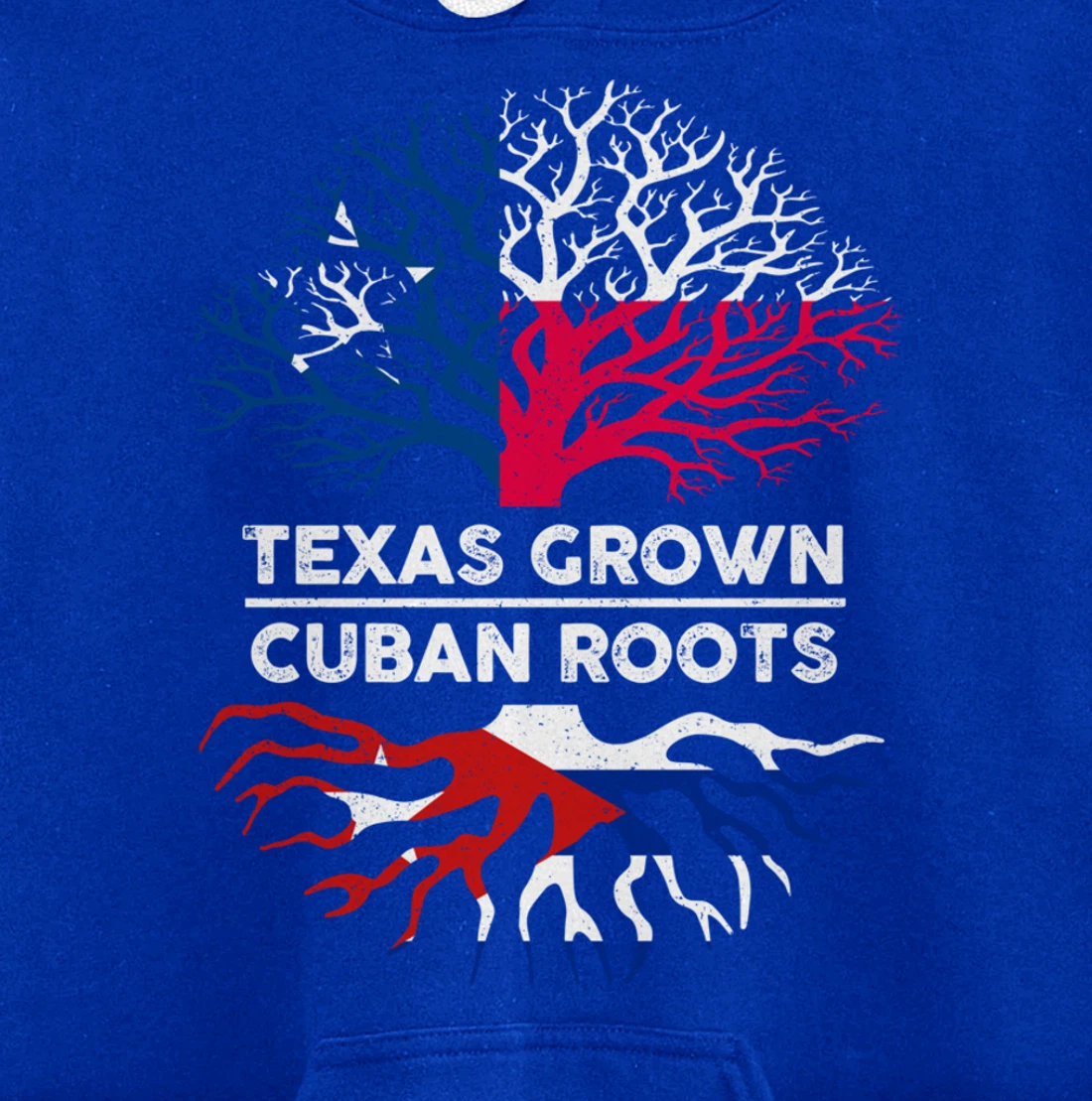 Texas Grown with Cuban Roots Tree USA Cuba Flag Pullover Hoodie