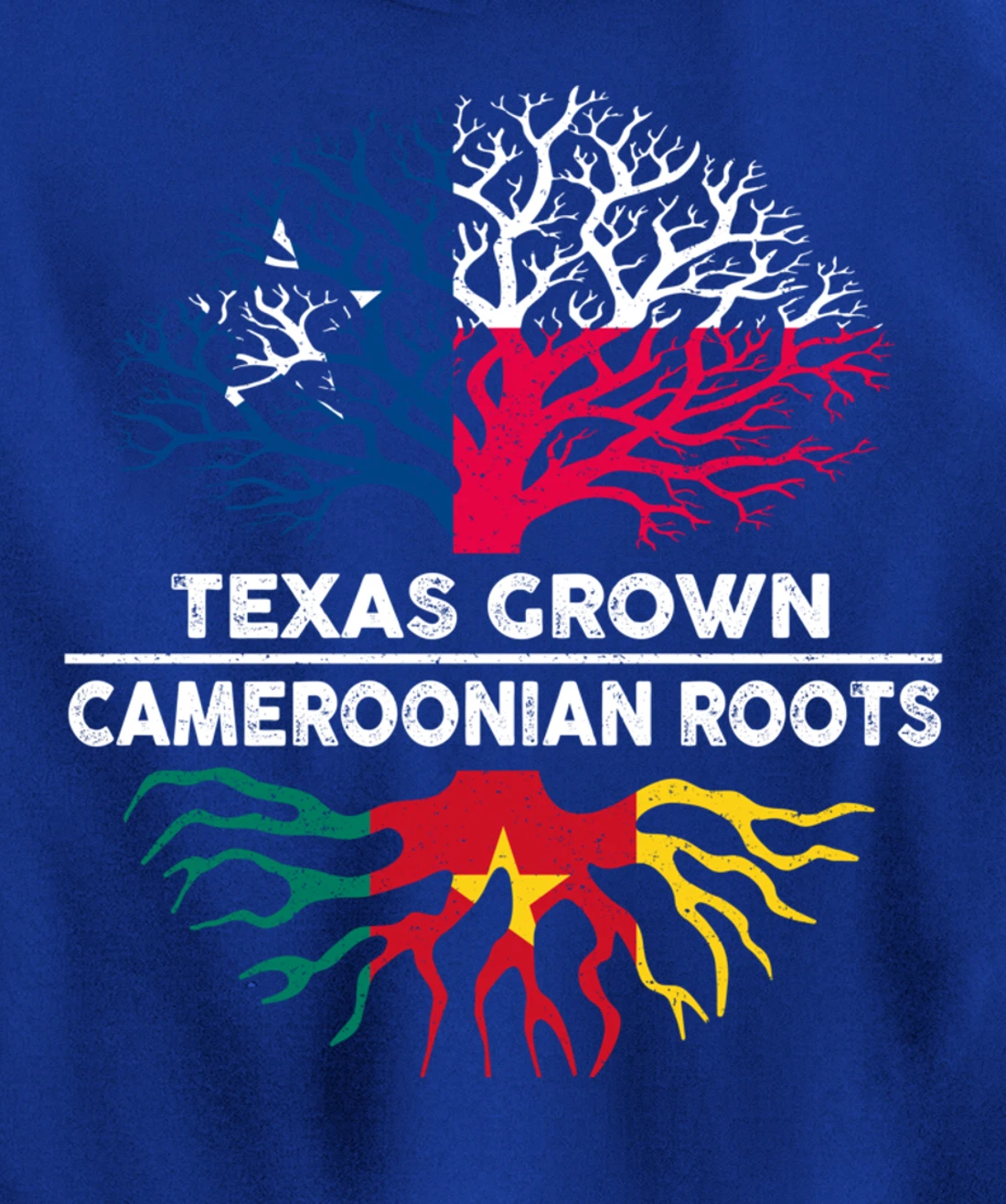 Texas Grown with Cameroonian Roots Tree USA Cameroon Flag Pullover Hoodie