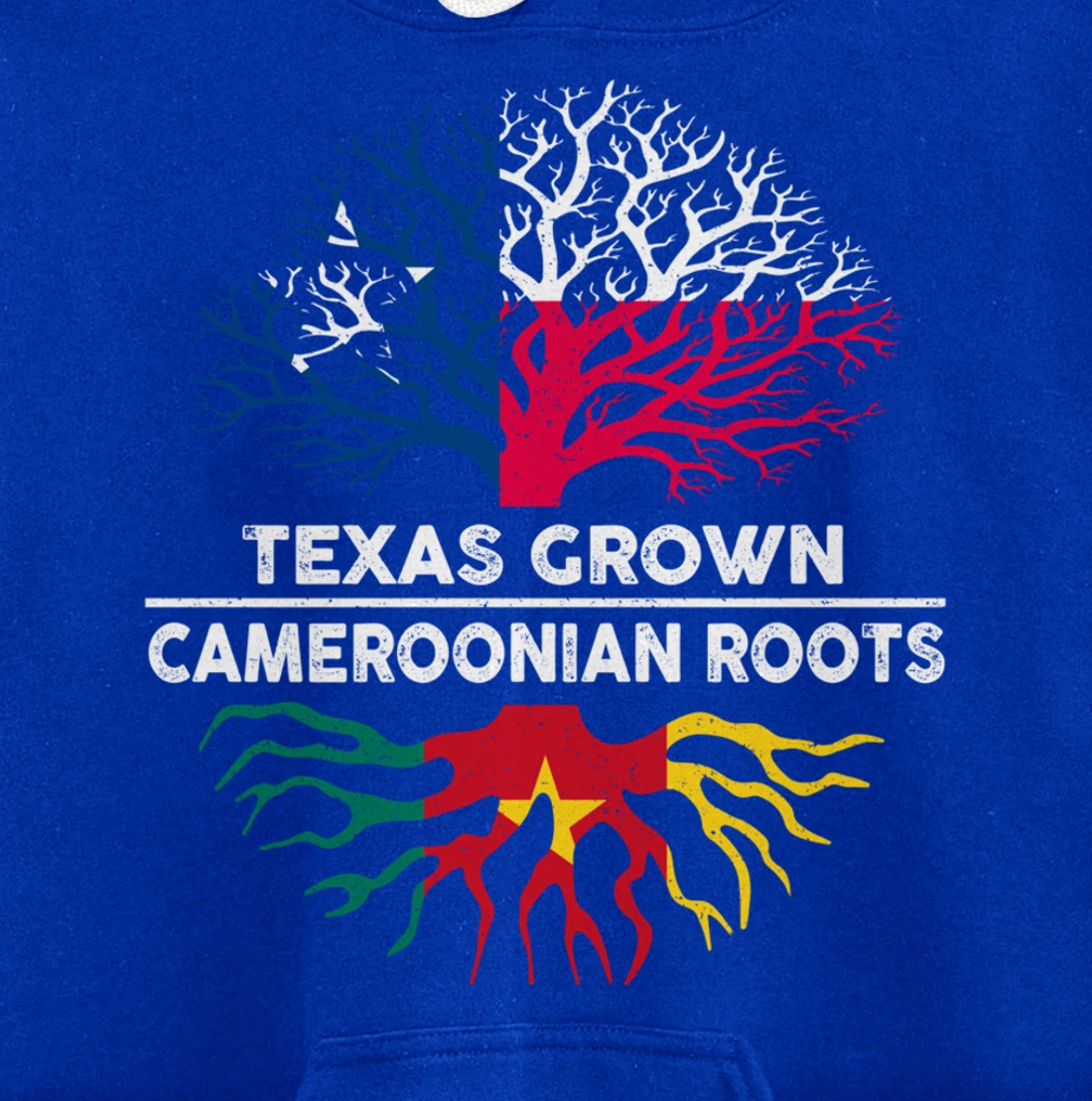 Texas Grown with Cameroonian Roots Tree USA Cameroon Flag Pullover Hoodie