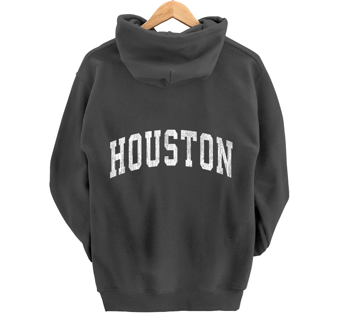 Houston Texas TX Vintage Athletic Sports Design Pullover Hoodie