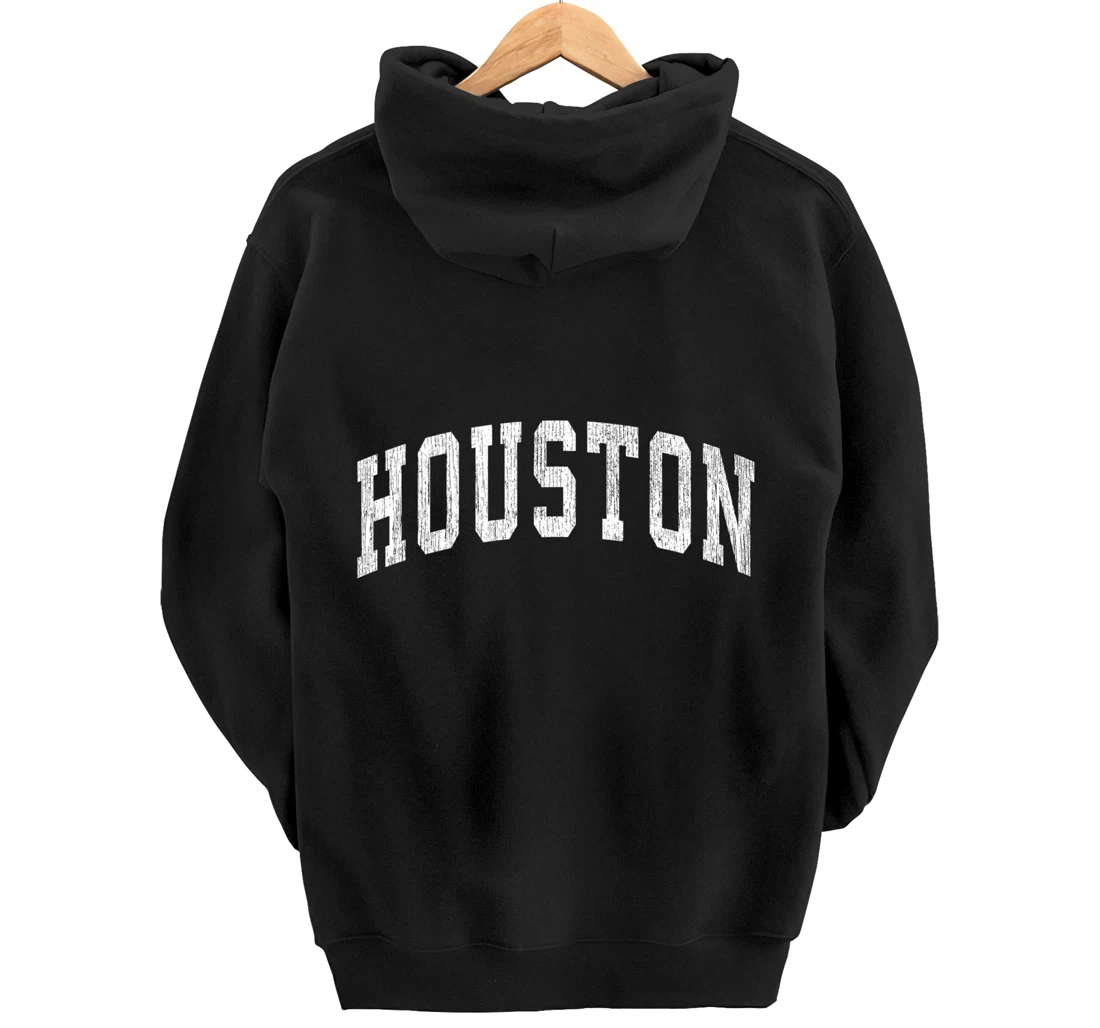 Houston Texas TX Vintage Athletic Sports Design Pullover Hoodie