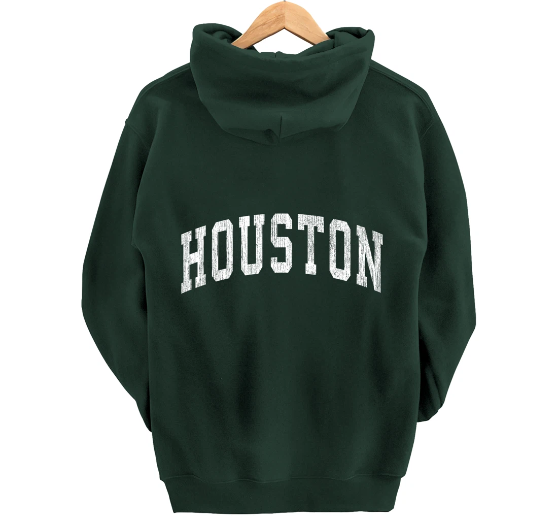 Houston Texas TX Vintage Athletic Sports Design Pullover Hoodie