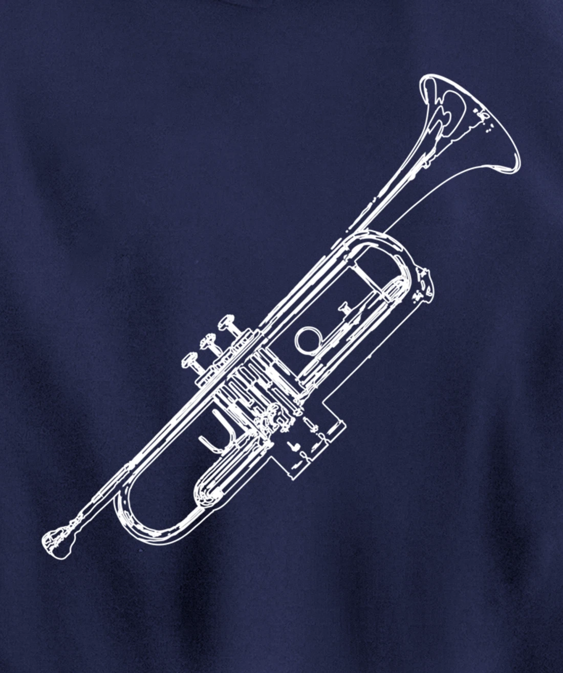Retro Trumpet Sketch for Trumpet Player Pullover Hoodie