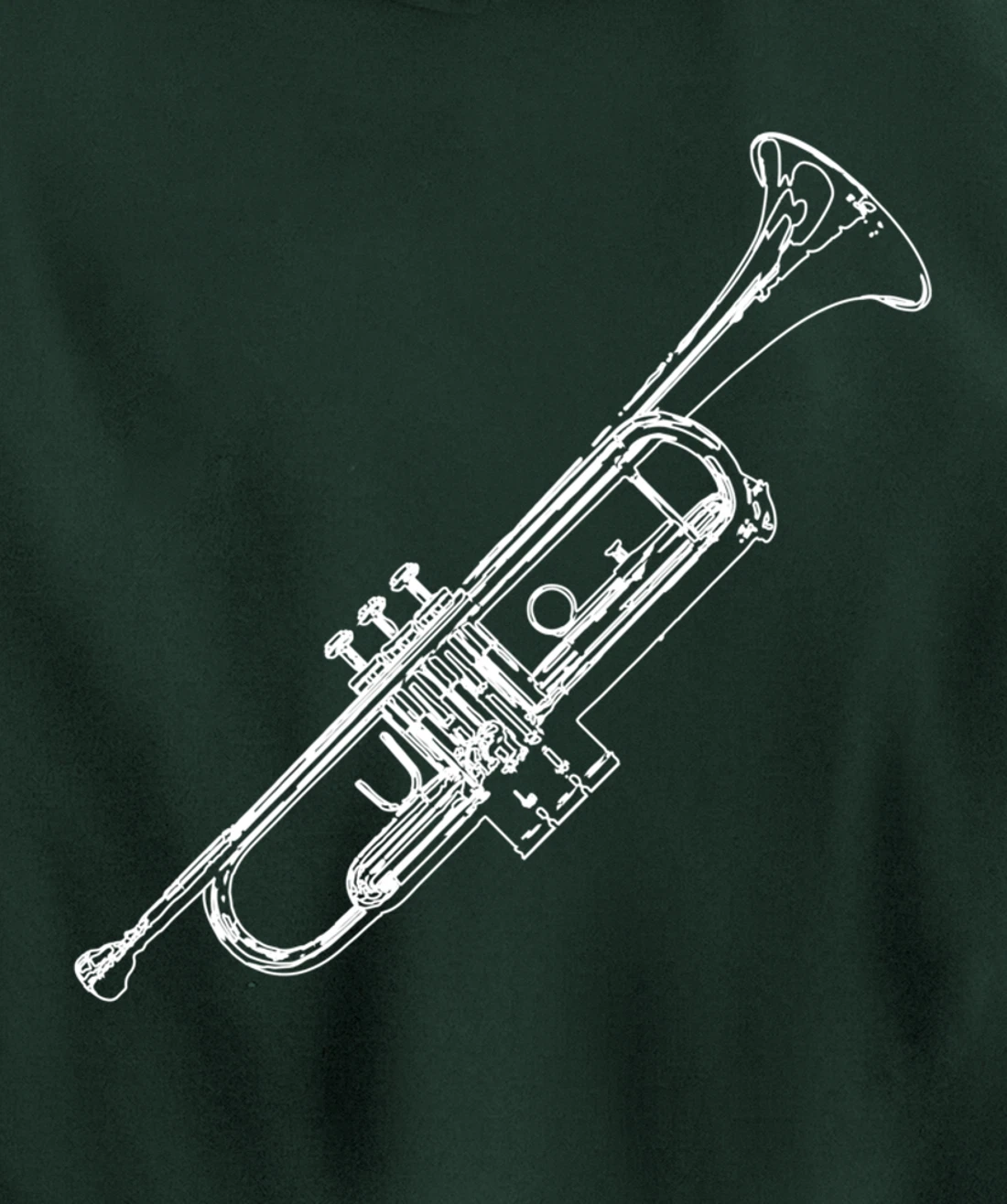 Retro Trumpet Sketch for Trumpet Player Pullover Hoodie