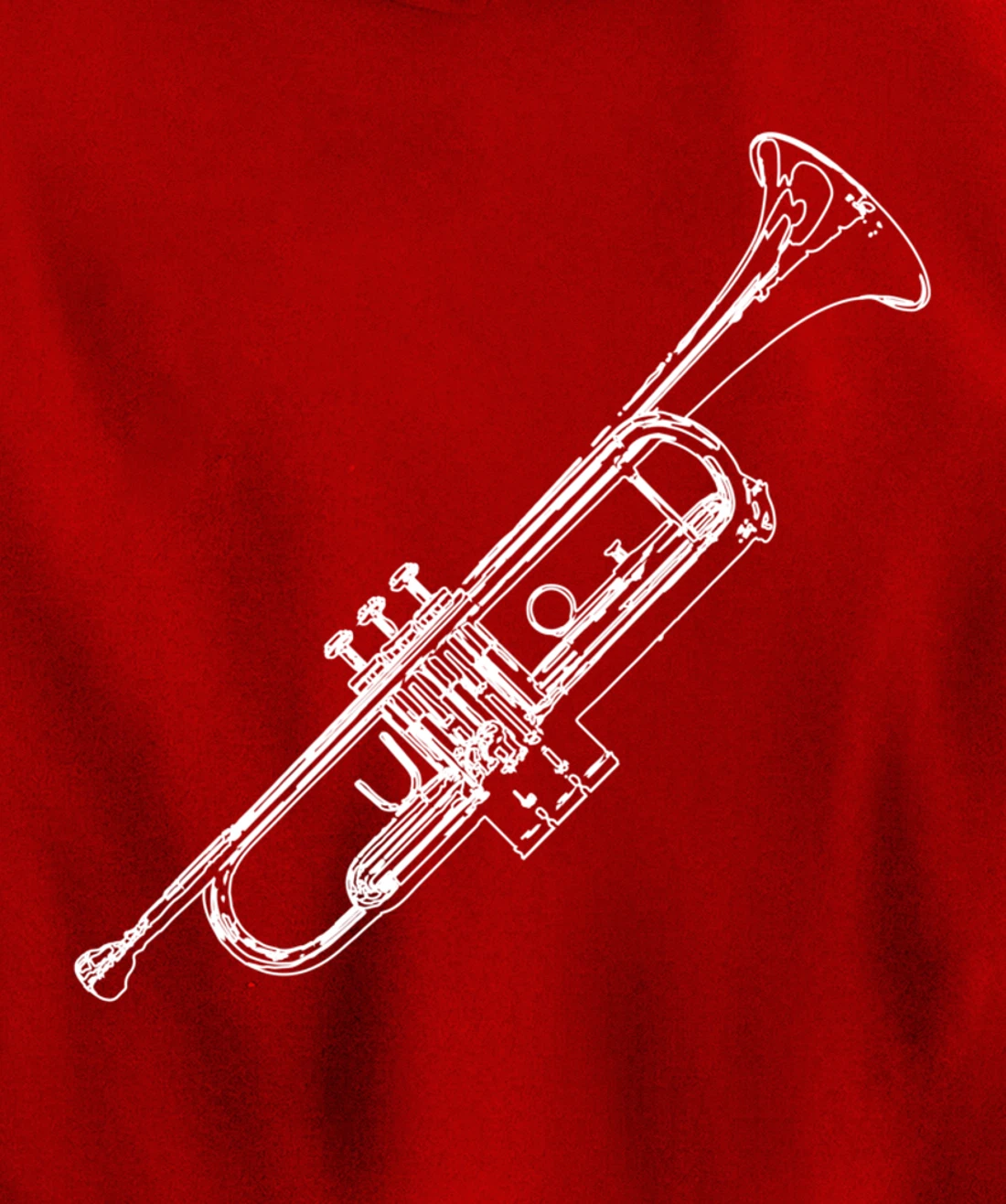 Retro Trumpet Sketch for Trumpet Player Pullover Hoodie